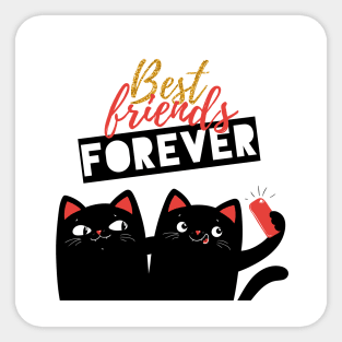 Best friends forever cats Sticker